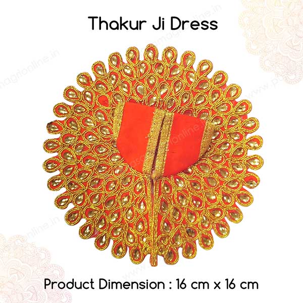 Thakur Ji/Ladoo Gopal/Laddu Gopal/Thakurji/Krishna/bal Gopal Orange Dress PSO