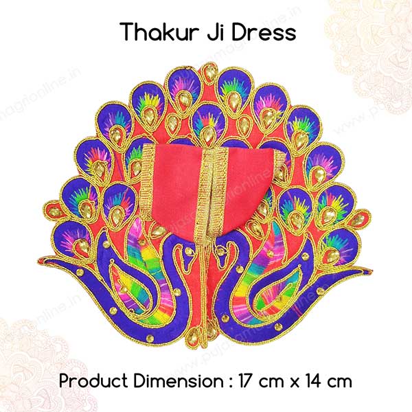 Thakur Ji/Ladoo Gopal/Laddu Gopal/Thakurji/Krishna/bal Gopal Red Peacock Dress PSO