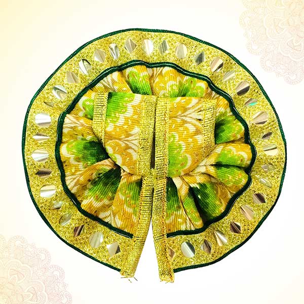 Thakur Ji/Ladoo Gopal/Laddu gopal/Thakurji/krishna/bal gopal Printed Lace Work Dress (GREEN) PSO