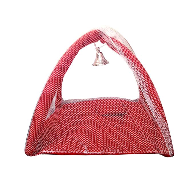 Thakur Ji/Ladoo Gopal/Laddu Gopal/Thakurji/Krishna/bal Gopal Jali Bed singhasan with mousquito net and Pillow(red Big) PSO