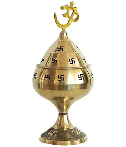 Brass Akhand jyot puja diya with om