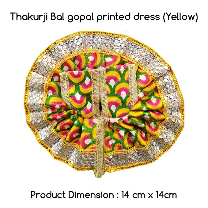Puja Samagri Online Thakurji/Bal Gopal Printed Dress (Yellow)