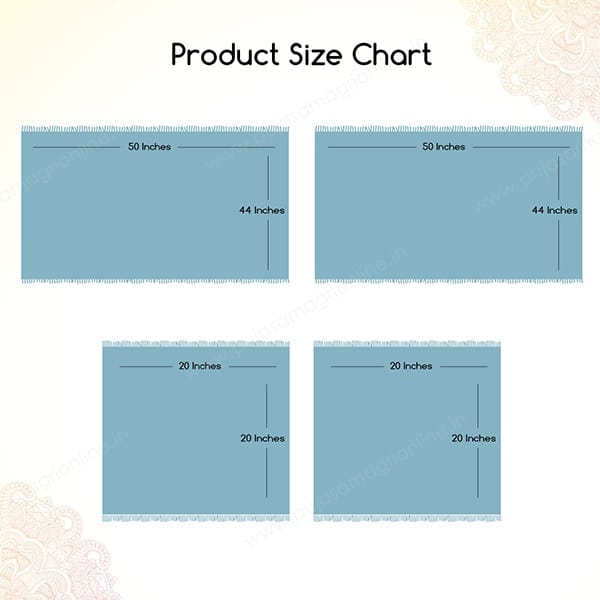 Silk Mix Rumala Sahib Set 4 Piece Set For Guru Granth Sahib Ji (Rumala : 50" x 44" , Palka : 20" x 20") PSO