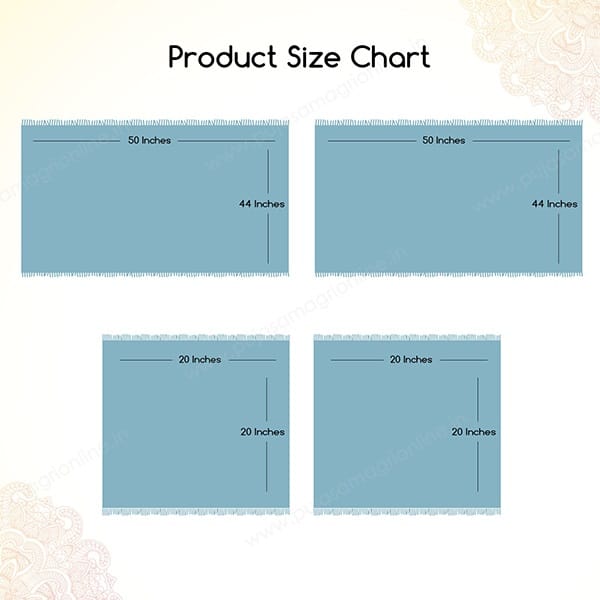 Silk Mix Rumala Sahib Set 4 Piece Set For Guru Granth Sahib Ji- (Rumala : 50" x 44" , Palka : 20" x 20")