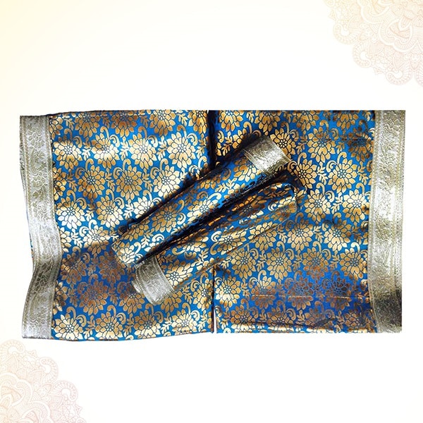 Silk Mix Rumala Sahib Set 4 Piece Set For Guru Granth Sahib Ji (Rumala : 50" x 44" , Palka : 20" x 20") PSO