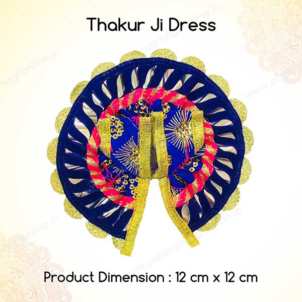 Thakur Ji Laddu Gopal Dress with Embroidery Work in Blue Color