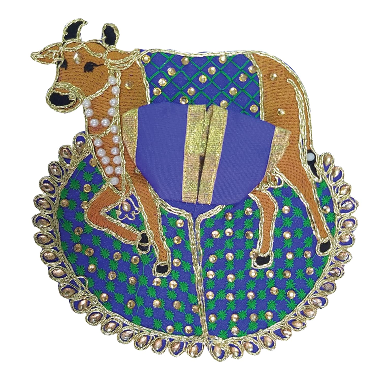 Thakur Ji/Ladoo Gopal/Laddu Gopal/Thakurji/Krishna/bal Gopal Cow Style Dress PSO (Blue, Big)