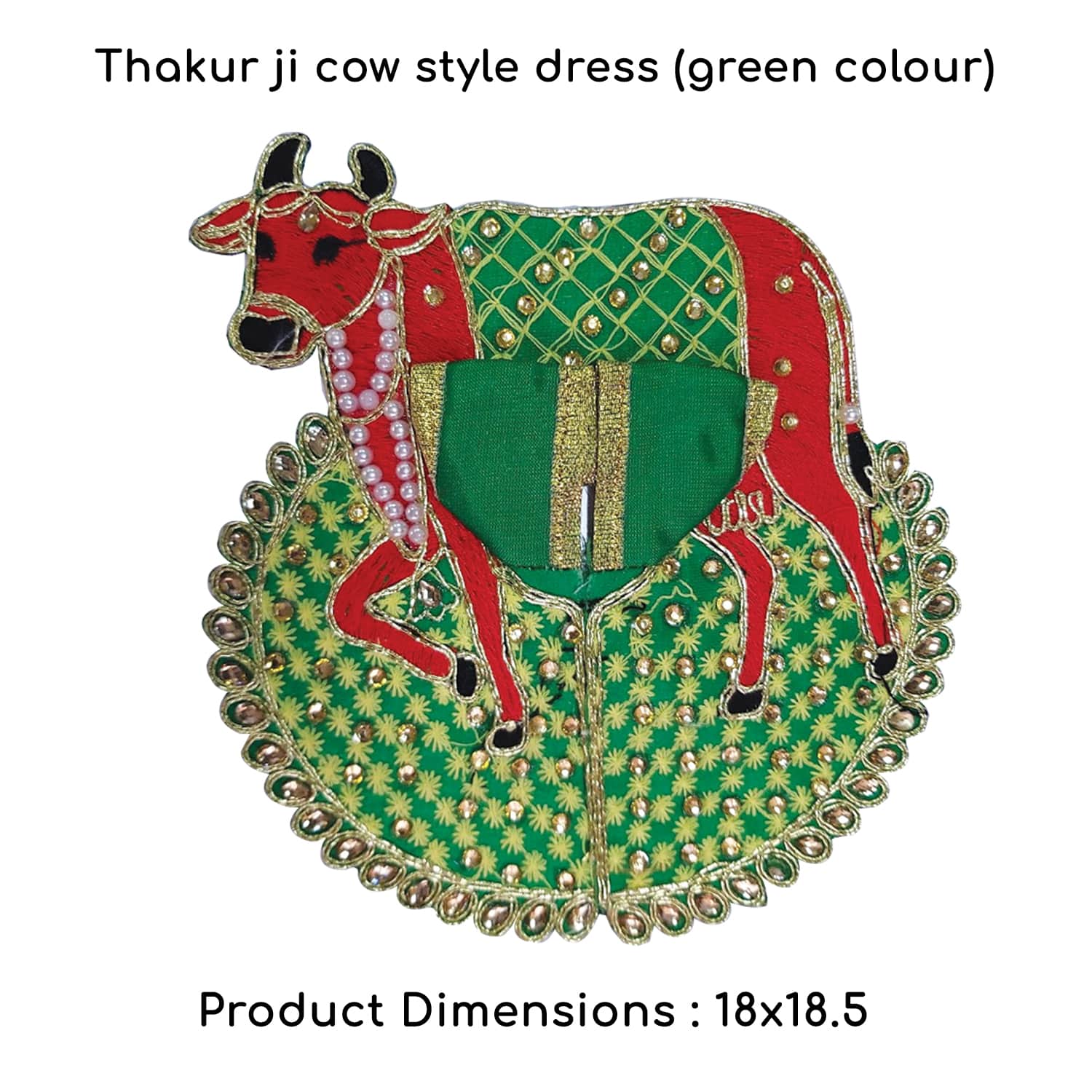 Thakur Ji / Ladoo Gopal / Laddu gopal / Thakurji / krishna/ bal gopal cow style dress PSO (Green)