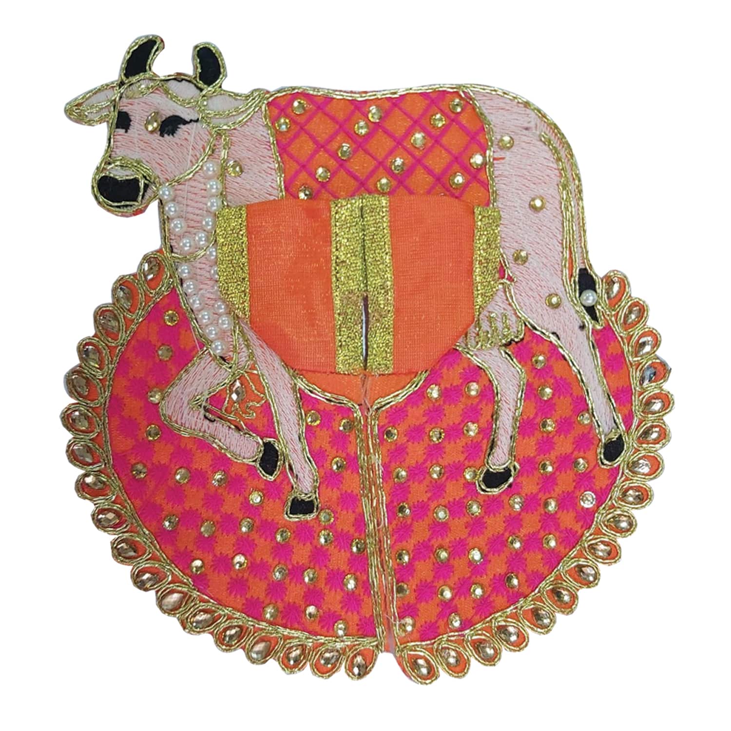 Thakur Ji / Ladoo Gopal / Laddu gopal / Thakurji / krishna/ bal gopal cow style dress PSO (Orange, Big)