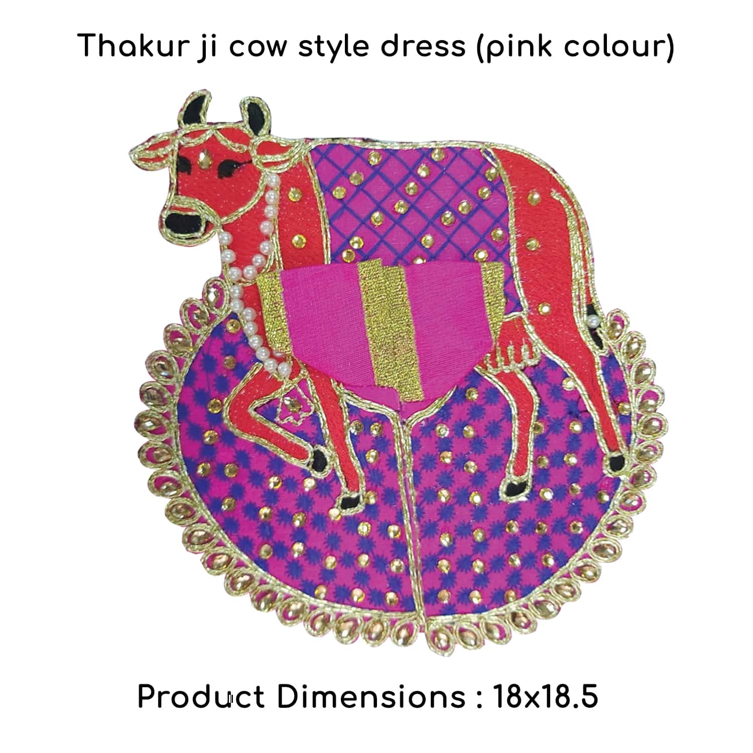 Thakur Ji / Ladoo Gopal / Laddu gopal / Thakurji / krishna/ bal gopal cow style dress PSO (pink, big)