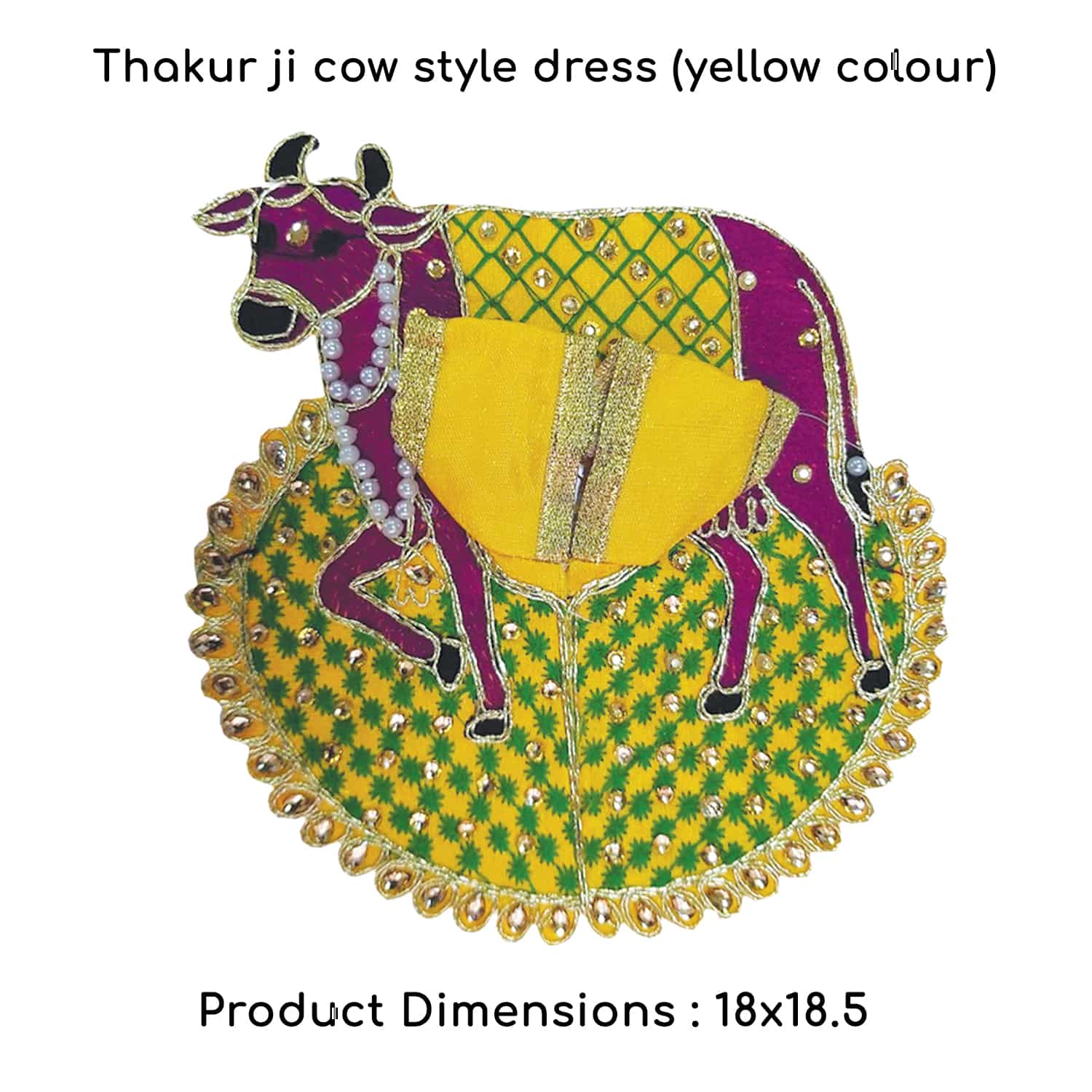 Thakur Ji / Ladoo Gopal / Laddu gopal / Thakurji / krishna/ bal gopal cow style dress PSO (yellow, big)
