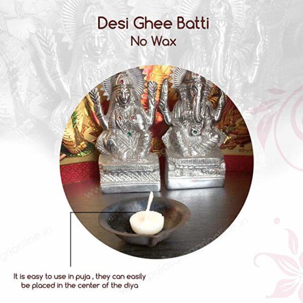 Camphor scented Desi Ghee Wicks (60 Pcs)