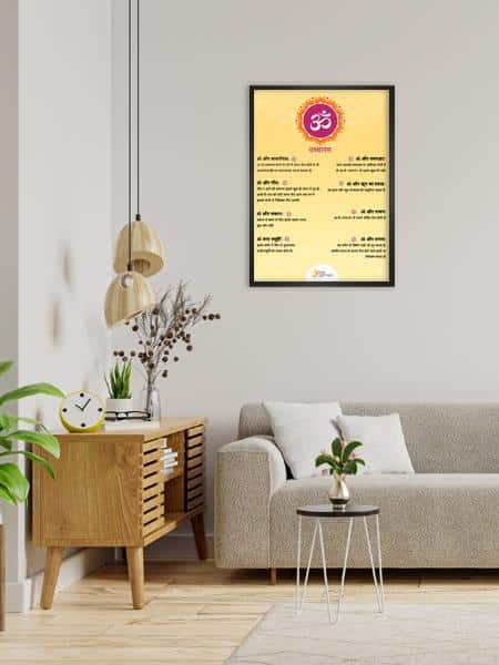 Om Poster With Aesthetic Designs With Frame for Home Decor, Mandir and Gifting, Diwali, etc. PSO