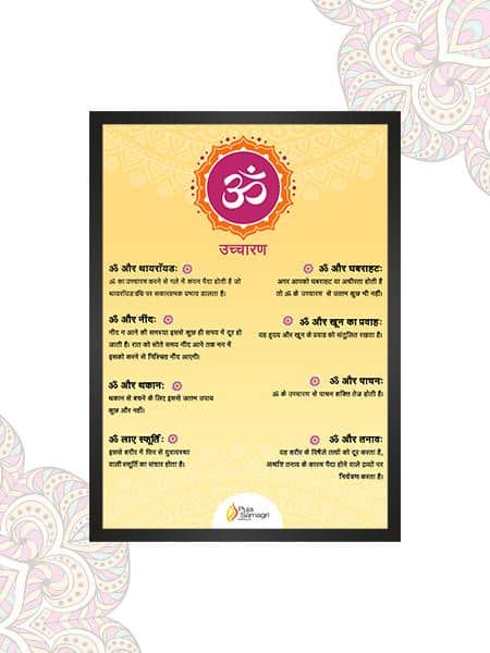 Om Poster With Aesthetic Designs With Frame for Home Decor, Mandir and Gifting, Diwali, etc. PSO